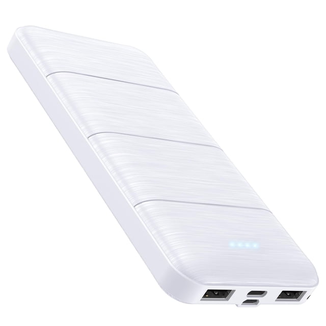 Power Bank LOVELEDI, 1500 mAh, doble salida USB, 5 V, 3,1 A, color blanco