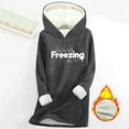 thumbnail image 3 of ZQGJB Yes, I'm Still Freezing. Me 24:7 Funny Printed Fleece Hoodie Tops for Women Loose Fit Casual Fall Winter Long Sleeve Sherpa Thick Warm Hooded Loungewear Pullover Sweatshirts Dark Gray XXXL, 3 of 4