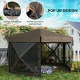 thumbnail image 3 of Outsunny 12' x 12' Hexagonal Pop Up Gazebo with 5 Sidewalls, Portable Outdoor Canopy, Brown, 3 of 9
