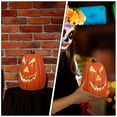 thumbnail image 3 of TABLZONE 2-Pack Orange Pumpkin Lanterns Plastic Decor for Home Indoor Outdoor Use, 3 of 7
