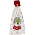 thumbnail image 5 of Set of 6, Christmas Tie Kitchen Towels 100% Cotton, Snowman Happy Holiday Wishes, Cardinal, Red Poinsettia Flower, Believe in The Magic of Christmas.Size: 16" x 18" x 3.5". (Design A), 5 of 7
