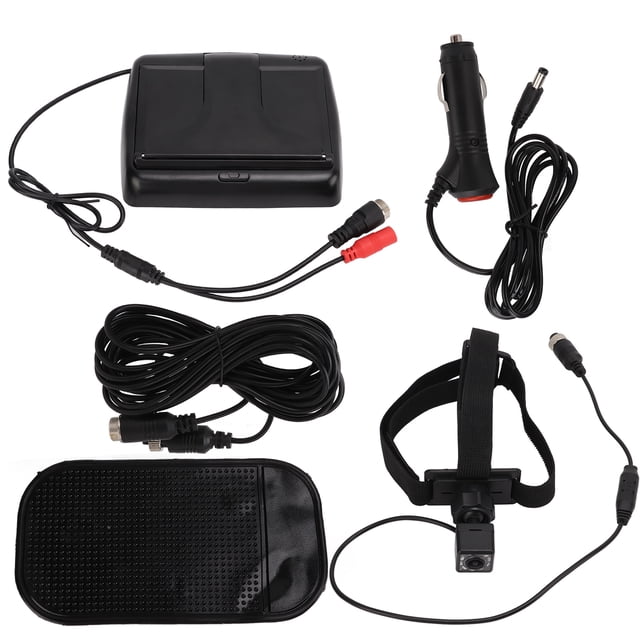 Cámara para coche para bebé, pantalla grande de 4,3 pulgadas, soporte giratorio de 360°, gran angular de 150 grados, visión nocturna, espejo retrovisor para coche, NTSC