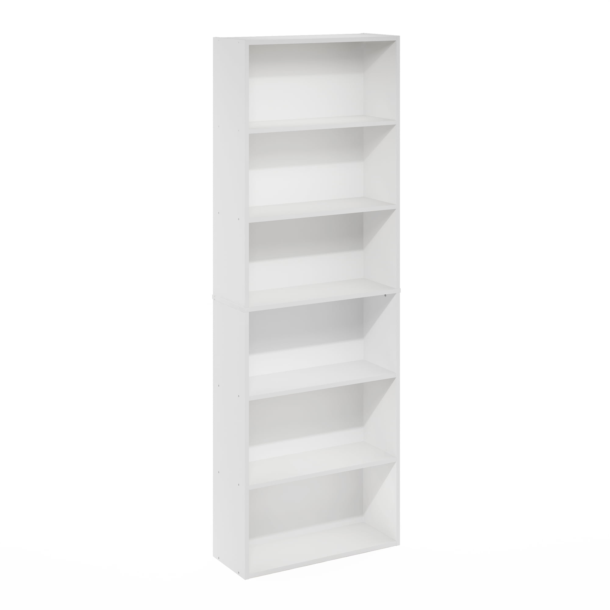 Furinno JAYA Simply Home Free Standing 6-Tier Open Storage Bookcase, White