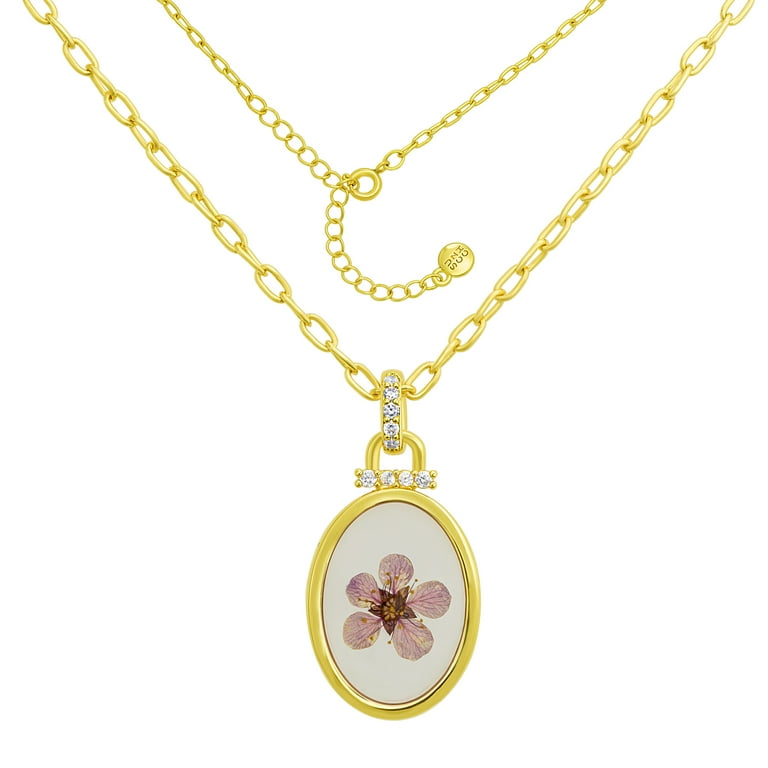Believe by Brilliance Women's Wildflower Double Necklace Set in