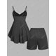 thumbnail image 2 of Conjunto Pijama Shorts de Cordones de Talla Extra con Aplicación Rosegal Pijamas y Batas Tallas Grandes, 2 of 5