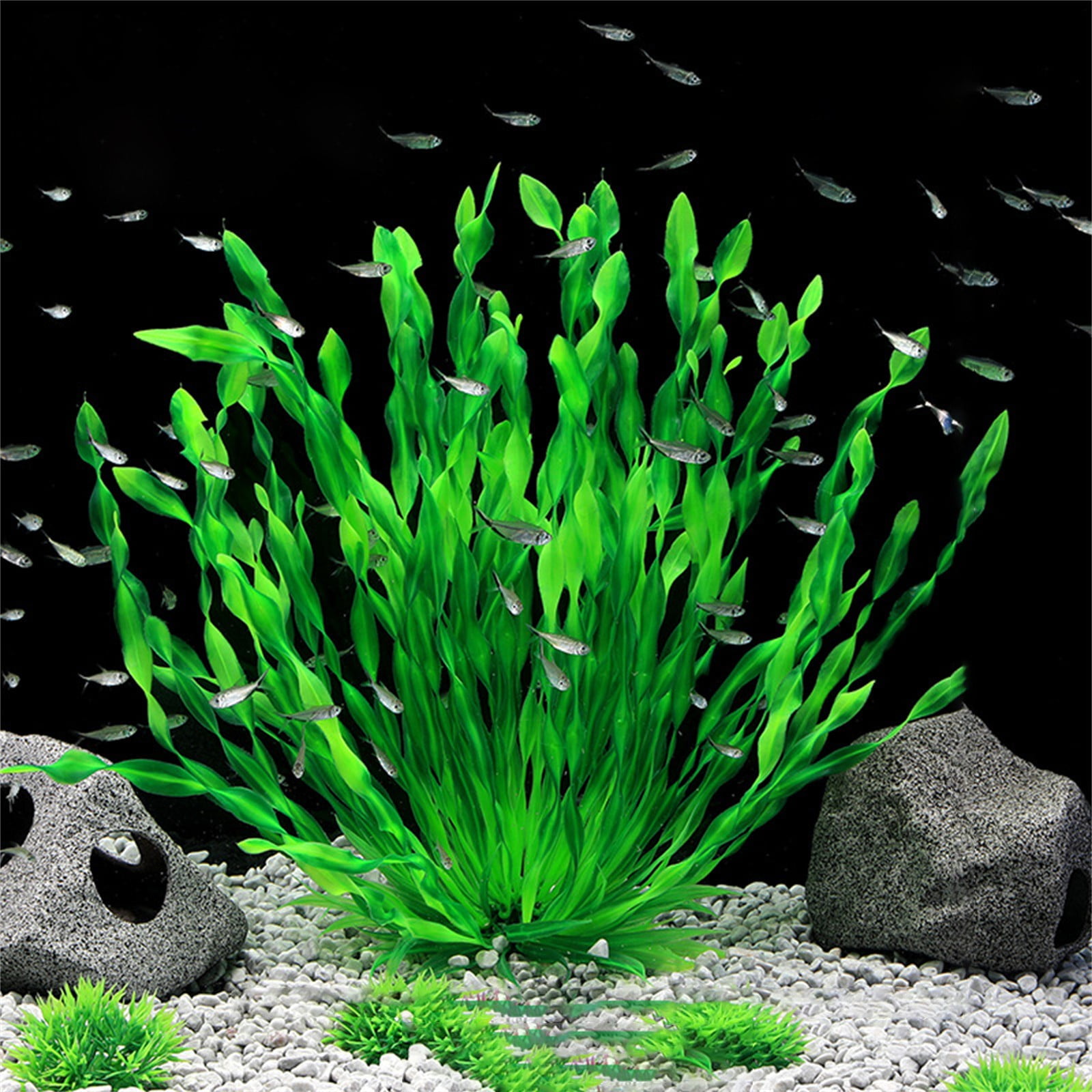 HCTSHG Aquarium Decoration Plastic Aquarium Plants Natural Fish Tank Accessories Aquarium Decorations Green Plants, 25pcs Fish Tank Decorations Plant, Aquarium Decor Plastic Plants
