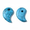 thumbnail image 2 of Synthetic Turquoise Pendants Comma Magatama 22~23x14x4~5mm Hole: 2.5mm, 2 of 3