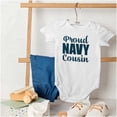 thumbnail image 4 of Proud Navy Cousin Military Family Romper Boys or Girls Infant Baby Brisco Brands 12M, 4 of 6