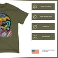 thumbnail image 4 of Tee Hunt Dean Russo Cute Lazy Sloth T-Shirt Funny Wild Life Colorful Men's Tee, Military Green, X-Large, 4 of 5