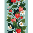 thumbnail image 3 of Pastel Blue Background with Strawberry Floral Design Banner Party Decorations Backdrop Ideal for Spring Celebrations Garden Parties Picnics and Photo Shoots, 3 of 7