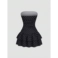 Women's Strapless Bodycon Mini Dress with Cinched Waist and Tiered ...