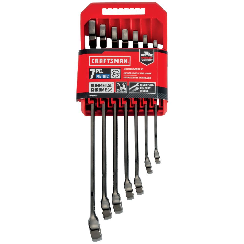 Craftsman Metric Gunmetal Chrome Long-Panel Wrench Set, 7 Piece