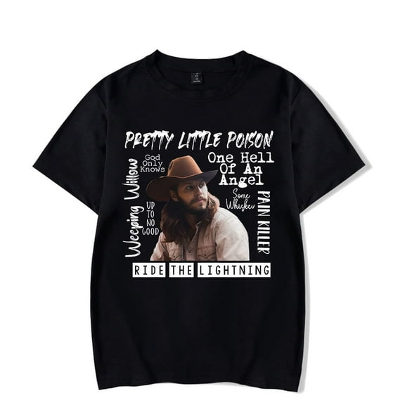 Warren Zeiders Merch Pretty Little Poison Ride The Lighting T-shirt Short Sleeve Fashion Country Music Merch T Shirt Top Tee