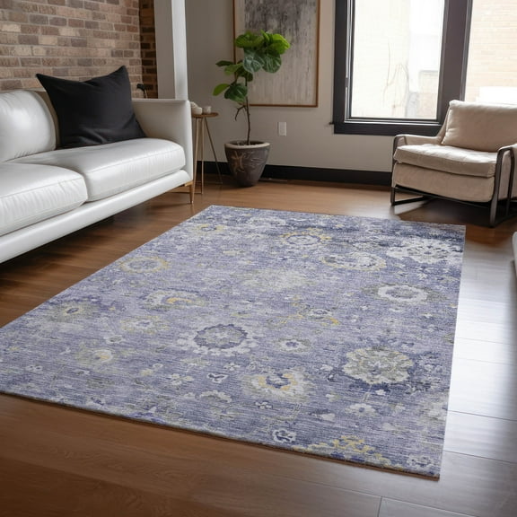 Addison Rugs Chantille Indoor/Outdoor Traditional Formal Lavender Washable Rectangle Rug, 5' x 7'6"