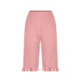 thumbnail image 4 of SONXAHE Ruffle Hem Knee Length Capri Pants for Women Side Pocket Weekend Walk Cropped Trousers, 4 of 4