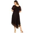 thumbnail image 2 of Sakkas Elisha Mid Length Batik Caftan Embroidered Cap Sleeves Floral Pattern - Black / Red - One Size, 2 of 5