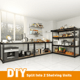 thumbnail image 2 of REIBII 4-Shelf Garage Shelving Freestanding Shelves Adjustable Steel Storage Shelf Unit，1800LBS, 2 of 7