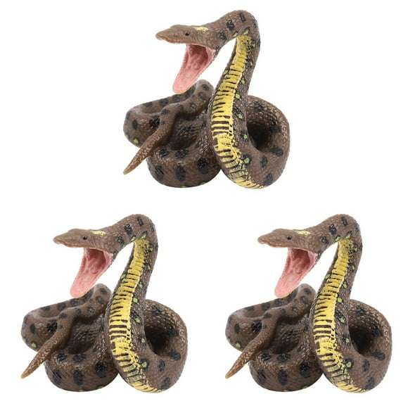3X Modelo de Serpiente de Juguete para Niños SimulacióN Reptil Python Gigante Python Grande Modelo de Serpiente de Animal Salvaje