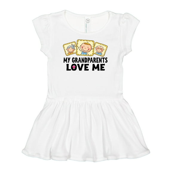 Inktastic My Grandparents Love Me Girls Baby Dress