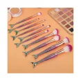 thumbnail image 2 of Juego de brochas de maquillaje con purpurina de sirena en oro rosa para niña, brocha sintética para base de maquillaje, colorete, delineador de ojos y polvos (10 unidades), 2 of 5