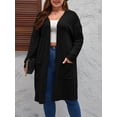 thumbnail image 2 of XCHQRTI Womens Plus Size Cardigan Drop Shoulder Long Sleeve Knit Open Front Outwear with Pockets, 2 of 5