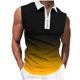 thumbnail image 5 of Camisas de Suéter para Hombre, Gradación de Impresión Turndown Cuello Tanque Deportivo, Moda Casual sin Mangas Top, 5 of 8