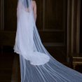 thumbnail image 4 of Bridal Veil with Pearls Beaded for Bachelorette Party Head Covering Scarf, 4 of 9