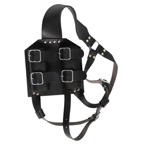 Accesorios de fotografía de funda, soporte material cuero PU temática, accesorios de disfraz de Halloween, de escenario, Negro Yotijar Vaina de espada doble