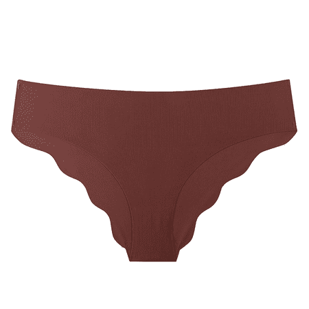 Fulorrnie Underwear for Women Breathable Cheeky Seamless Comfort Panty Sport Bikini Banded Waist Elastic Panties Brown L