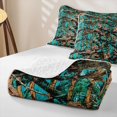 thumbnail image 4 of Erosebridal Rustic Turquoise Branch Bed Spread Queen for Women Men, Pine Leaf Print Queen Coverlet Set, 3-Piece, 4 of 7