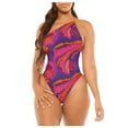 thumbnail image 3 of Floenr Bathing Suit for Women,Women's Sexy Colorful Tie-Dye Printed One-Piece Swimwear Swimsuit, 3 of 9