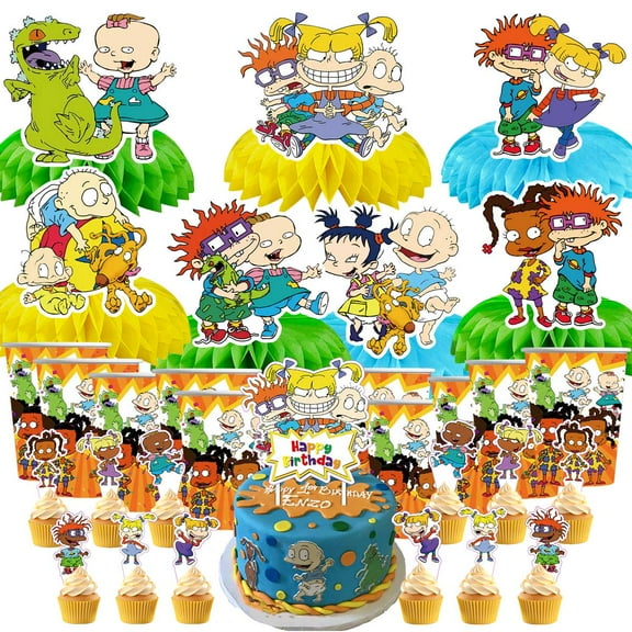 Rugrats Party Supplies Decor Cups Fans Decorations Honeycomb Centerpieces Cake Toppers