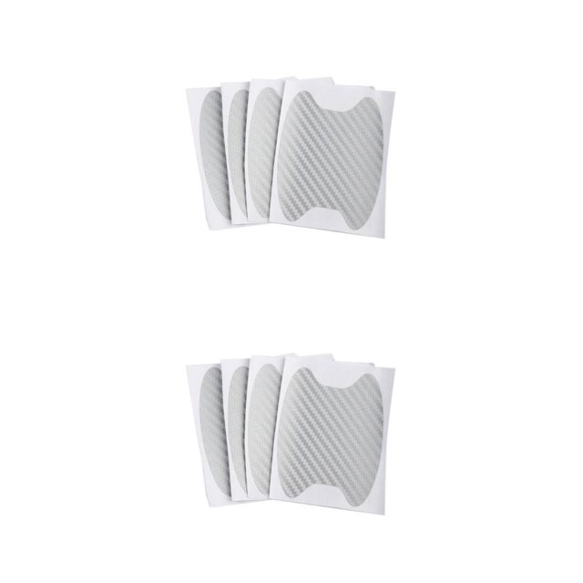 Speravity 4 Uds película de manija de puerta de coche de fibra de carbono pegatinas de coche a prueba de arañazos Protector de manija de coche Plata 2piezas