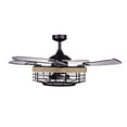 thumbnail image 3 of Fanaway 51106001 Montclair 48-inch Black with Teak Trim AC Ceiling Fan with Light, 3 of 9