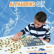 Strictly Briks Alphabriks With 10 X 10 Stackable Gray Base Plate 100 Compatible With All Major Brands Baseplate And Tiles For Education And Fun 100 4X4 Alphabet Letter Tiles
