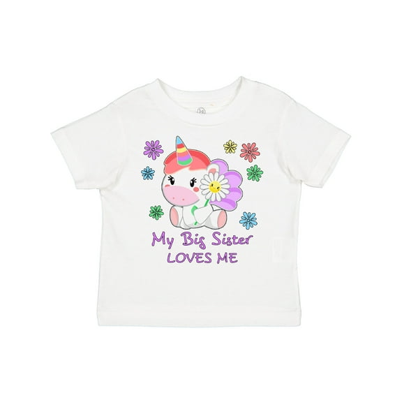 Inktastic My Big Sister Loves Me- cute unicorn Boys or Girls Toddler T-Shirt