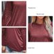 thumbnail image 4 of Mujer Top Color Puro Cuello Redondo Poliéster Manga Larga Punto Plisado Otoño Camiseta para Trabajo Diario Vino Rojo XL, 4 of 5