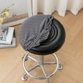 thumbnail image 6 of PUREKKI Stretch Fabric Stool Cover 35x5cm (13.78x1.97in) Slip-Resistant Grip Round Seat Protector Corn Texture Decor Easy Wash Bar Stool Office Home Accent, 6 of 6