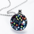 thumbnail image 2 of Tennis Women's Glass Circular Pendant Necklace, 2 of 5