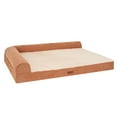 thumbnail image 5 of Plush & Grid Cord Orthopedic Deluxe L-Chaise Pet Bed for Dogs and Cats - Copper, Jumbo Plus, 5 of 12