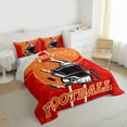 thumbnail image 3 of Homewish Foorball Gamer Queen Comforter Set,Rugby Sport Theme Bedding Sets,Orange Red Bedding Comforter Set For Kids,Microfiber Bedroom Decor Reversible,3pcs, 3 of 8