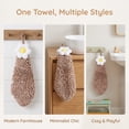 thumbnail image 6 of REGALWOVEN 1 Pack Chenille Hand Towel, Hanging Bathroom Hand Towels with Loops, Soft Absorbent Flower Towels Brown 6" x 15", 6 of 6