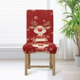 thumbnail image 3 of COEQINE Stretch Dining Chair Slipcovers Set of 6, Polyester Spandex Washable Dining Room Chair Cover Furniture Protector for Party Wedding Ceremony Banquet, Christmas Deer Reindeer Red, 3 of 7