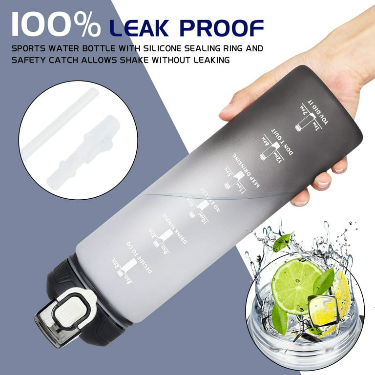 1L Water Bottle with Time Markings, Premium 1 Litre Motivational Water  Bottle with Fruit Infuser, Reusable BPA Free Water Bottles for Sports  Fitness 
