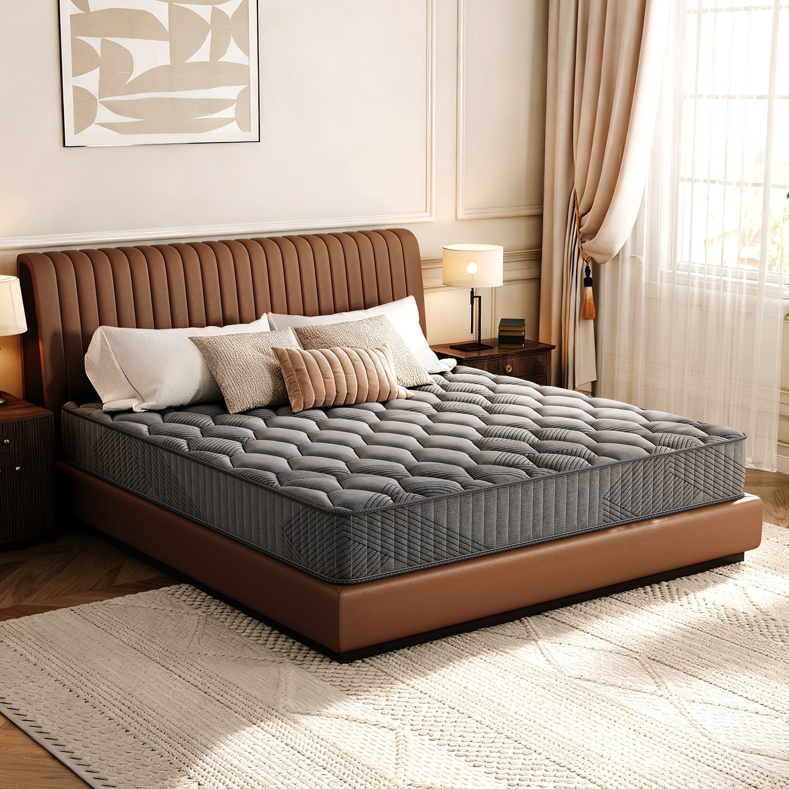 Babo Care Twin XL Mattress, 10 Inch Hybrid Mattress with Firm Support, Mattress in a Box, Fiberglass-Free & CertiPUR-US