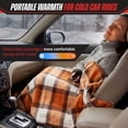 thumbnail image 4 of Stalwart 12V Electric Heated Blanket for Car, Truck, or RV (Orange Plaid), 4 of 8