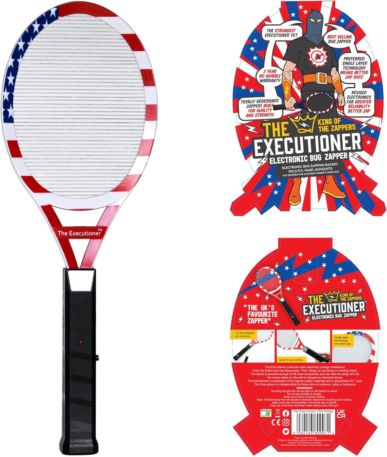 Executioner Pro Electric Insect Killer 55cm Long Mosquito Wasp Bug Zapper Racket Walmart