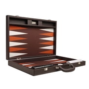 Silverman & Co. 19-inch Premium Backgammon Set - Large - Dark Brown