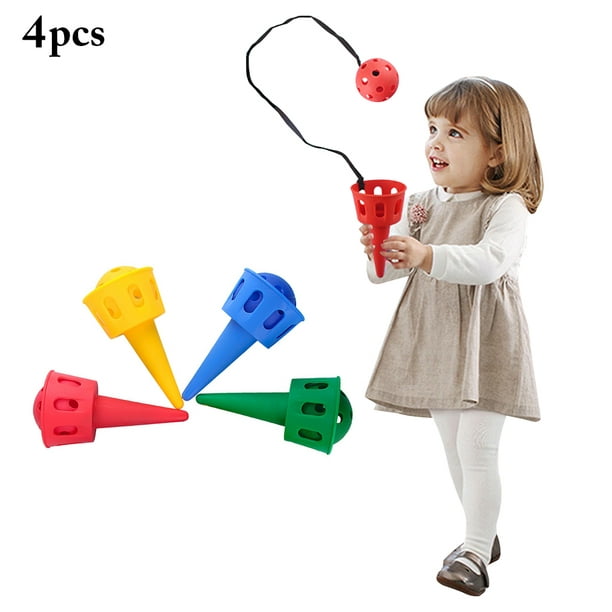 4 Sets Cup and Ball Game Plastic Creative Catch Ball Game Toss