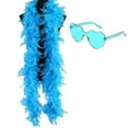 thumbnail image 1 of FeatherBoasWithHeartRimlessSunglasses,2m/6.6ftColorfulFeatherBoaForWomenForDancingWeddingPartyCosplayHalloween, 1 of 4